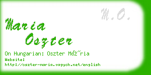 maria oszter business card